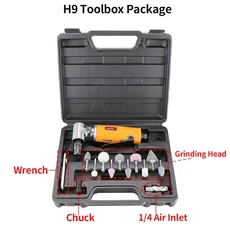 HIFESON Toolbox 1/4 인치공압 다이 그라인더 에어 밀 조각 도구 용 폴리싱 머신, 03 H9 Toolbox package