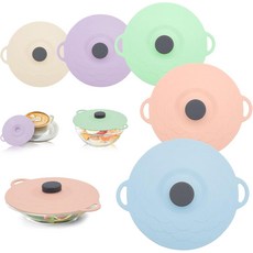 실리콘 식품 보관 뚜껑 5팩 그릇 세트 전자레인지 덮개 재사용 가능한 내열 흡입 5가지 크기 컵 접시 냄비 프라이팬 냉장고 등에 적합합니다.