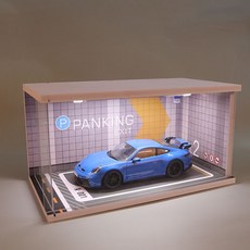 壓克力汽車展廳 品車匯1:18汽車模型場景亞克力收納防塵合金車模收藏送禮 車模展示盒 場景展示, 1個, 1：18PVC拼裝場景版