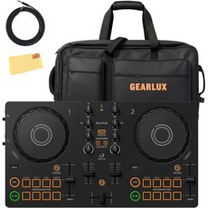 선구적인 DJ AlphaTheta DDJ - FLX2 컴팩트 2채널 컨트롤러 번들 노트북 스탠드 헤드폰 및 오스틴 바자 연마 천 포함, Bundle w/ Case