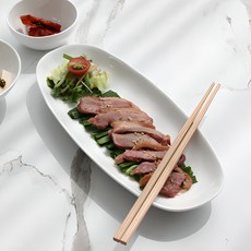 ssueim Raffiner長形橢圓陶瓷盤, 白色, 2個