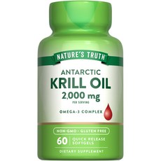 네이쳐스 트루스 크릴 오일 1000mg 소프트젤 캡슐, 1개, 60정