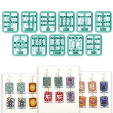 Beinkmake 11피스 타로 카드 폴리머 클레이 커터 점토 귀걸이 커터 폴리머 주얼리 커터 귀걸이 제작용 생일 파티 DIY 용품