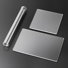 클레이 롤러 및 아크릴 시트 3개 폴리머 클레이용 아크릴 시트 직사각형 모양 롤러 폴리머 클레이 커터 도구/보드 라운드 튜브 롤러 롤링 클레이 바 시트 이어링 제작 주, 클레이 롤러 및 아크릴 시트 3개, 폴리머 클레이용 아