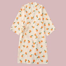 純棉和服式睡袍 春秋薄款 日系卡通圖案 夏季浴袍睡衣