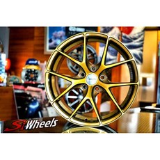 FK鋁圈 17吋 5/112 GS15V 糖果黃車面 古銅精油 鋁圈，提升操控性能，展現獨特風格, 1個