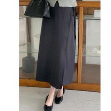 S~2XL [#자체제작]여성 랩스커트 H라인 랩 롱 스커트 빅사이즈 하객룩 리본 스커트