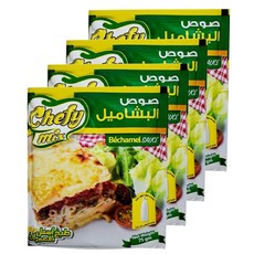 Chefy Mix 베차멜 소스 베차멜 (할랄) 베시아멜라 레디 베샤멜 파우더 소스 아라비안 스파이스 우유를 넣고 쉽고 빠르게 (4팩 = 299.9g(10.5온스) / 300gm, 300g