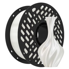 CaiLab 3D 프린터 필라멘트 PLA 실크 질감 쉬운 출력 고품질 1.75mm 안정적인 라인 직경 범용 재료 1kg (Bambu Lab A1 A1 Mini P1S 호환), 흰색