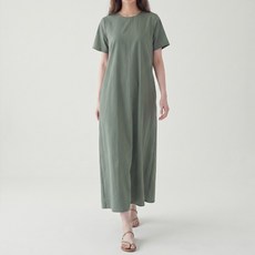 라르고비에 반소매 와샤 포켓 원피스 데일리 빅사이즈 반팔 롱치마[기장2종]