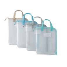 COX 三燕 環保立體式 L型拉鍊手提收納袋 文件收納整理好幫手 設計方便攜帶, 1個, LA-0164V【A4】