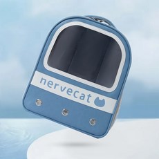nervecat 寵物外出背包 貓咪狗狗太空間背包 透氣便攜, 1個, 天藍色