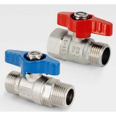 볼코어 대형 삼각밸브 전동 라인 냉온수 구리, 1개, 4포인트 아우터 와이어(파란색 핸들)