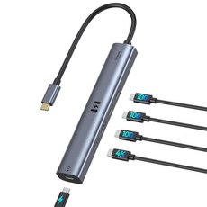 USB C 도킹 스테이션 3 HDMI 모니터 12 in 1 듀얼 노트북 트리플 HDMI 및 10Gbps A/C 3.1 2.0 100W PD 이더넷 오디오 & 마이크, 1 5-in-1 10Gbps USB C Hub