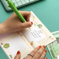 캐릭터 귀여운 학생 용돈 기입장 메모장 색상랜덤, 1개, 상세페이지 참조