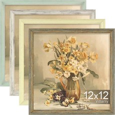 Vittanly21.6x27.9cm8.5x11인치사진액자4개세트 벽마운트용빈티지사진프레임 매트가있는디스플레이15.2x20.3cm6x8인치사진또는매트없음 21.6x120921, 12 x 12, 다양한 색상