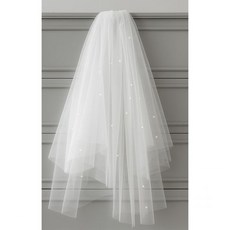 셀프웨딩 브라이덜샤워 웨딩촬영 진주 2단 베일 면사포 소품