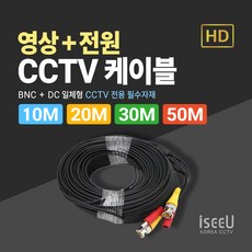 iseeU CCTV 일체형 케이블 영상 BNC 전원 DC, 1개, MSS-CK10