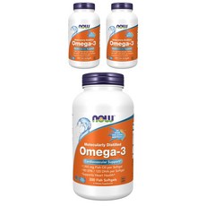 NOW Foods Omega-3魚油軟膠囊 360EPA 240DHA 1000mg, 200顆, 3罐