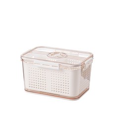 冰箱密封食物保鮮收納雙層瀝水收納盒整理盒保鮮盒瀝水收納冰箱收納, 1個, 小號