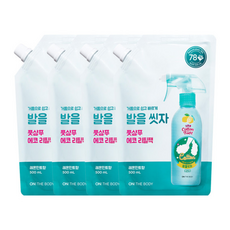 (대용량 리필) 온더바디 코튼풋 발을씻자 풋샴푸 레몬향 리필, 500ml, 4개, 4개입