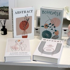 ins豪華咖啡桌書籍現代假書裝飾拍照道具仿真書，客廳書房軟裝道具, 如圖A【2本】,26.7*17*4.2