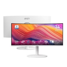 MSI 微星 Modern MD342CQP 34吋 UWQHD 曲面顯示器，120Hz 更新率，Type-C 98W PD，KVM功能，人體工學支架，MD342CQPW 白, MD342CQPW 白（單主商品）