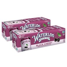 워털루 스파클링 워터 블랙 체리 향료 24 12 Fl Oz 캔 팩 | 칼로리 없음 설탕 또 인공 감미료 나트륨, 워털루 스파클링 워터 블랙 체리 천연 향료 24 12, 355ml