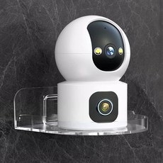 피플피 무타공 접착식 벽부형 홈캠 cctv 선반 브라켓 거치대, 1개, 투명