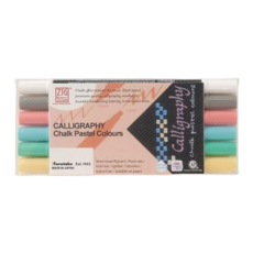 Kuretake 吳竹 CALLIGRAPHY Chalk Pastel Colours 雙頭麥克筆 6色組, 1個