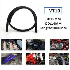 범용 10 12 14 16MM 실리콘 자동차 레이싱 라인 오일 오토바이 액세서리 내열성 진공 호스, 10mm Bla
