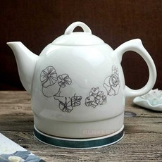 도자기 전기 포트 차 게이또 티포트 세라믹 커피 자동 1.2L 물방울 복숭아꽃, 1.2L 쑥