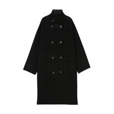 22FW 블랙 울혼방 하이넥 롱코트 VICO2F208BK