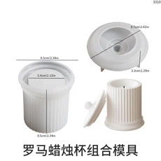 DIY 석고 시멘트 아로마 테라피 캔들 컵 몰드 장식 기둥 줄무늬 거울 실리콘, 01 명확하다