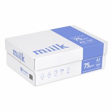 밀크 복사용지 75g, 1250개, A3