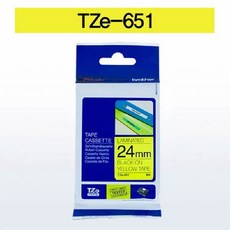브라더 테이프카트리지(TZe-651 24mm 노랑 흑색문자), 단품