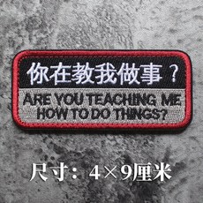 刺繡魔術貼 臂章, 1個, 你在教我做事？