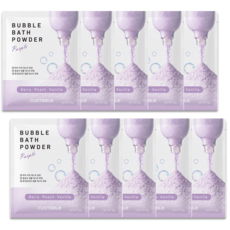 커스터블 거품 입욕제 버블 파우더 퍼플 베리피치바닐라향 파우치형, 10개, 50g