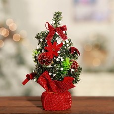迷你聖誕樹 桌面擺件 居家學校裝飾, 1個, 亮布小樹紅色-20cm