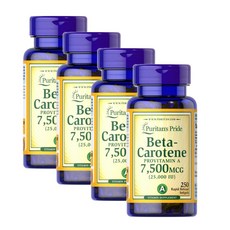 퓨리탄스프라이드 베타카로틴 프로비타민A 25000IU 소프트젤 Puritans Pride Beta-Carotene, 4개, 250정
