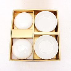 베르체비앙코무지반상기는 안전하고 위생적인 고급스러운 도자기 반상기입니다, 1세트, 공기2개 뚜껑2개 대접2개, 화이트