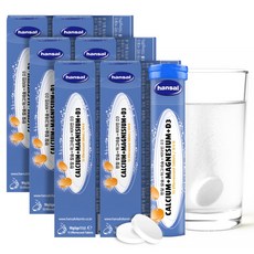 한잘 발포비타민 칼슘 + 마그네슘 + 비타민D3, 15정, 6개