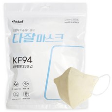 다잘 국산 KF94 새부리형 숨쉬기편한 귀편한 마스크 대형, 100개입, 1개, 베이지