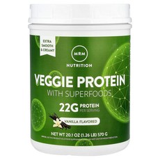 MRM뉴트리션 베지 프로틴 슈퍼푸드 Veggie Protein 분말 단백질 바닐라 570g, 1개
