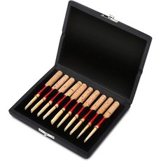 부드러운 안감이 있는 WQAPVHBG 오보에 리드 케이스 PU 가죽 및 목재 10개의 리드를 보관할 수 양면 통풍구가 4.52 x 3.74 0.78인치