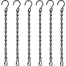 새 모이통 플랜터 랜턴 윈드 차임 빌보드 칠판 및 장식용 타오리쉬 6팩 9.5인치 걸이 체인블랙, 6, 9.5 Inch