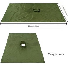 방수천막 3 in 1 비옷 레인 커버 코트 후드 하이킹 사이클링 판초 야외 캠핑 텐트 매트, Army Green, 1) 육군 녹색