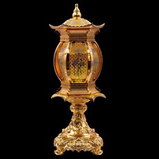 仿古宮燈財神燈關公燈佛前供燈led蓮花燈長明燈佛堂心經大號神燈 神明燈 供佛燈 長明燈 佛燈供燈 風水 擺飾 招財 佛燈, 【一支專拍】14.5寸蓮花款/黃金色, 1個