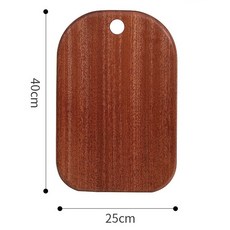 烏檀木砧板 實木無漆無毒 圓形長方形切菜板 備料板 廚房露營多尺寸可選, 1個, 長方款 (大) (40*25*2cm)