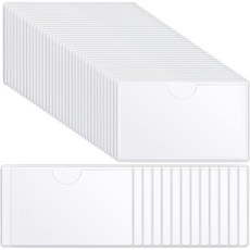 JIZZU<40개>접착포켓스티커 투명 접착식 PCV포스트포켓 라벨 명함꽂이 다용도, 40개